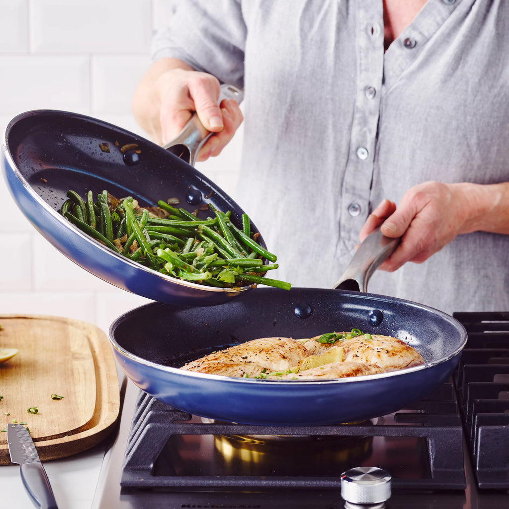 2-Pack Nonstick Ceramic Frypan Skillet Set, 9.5" and 11" F336974