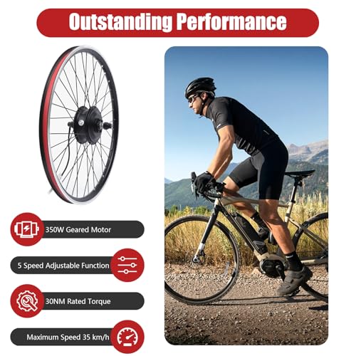 26" 350W 36V Front Wheel Electric Bike Conversion Kit with LCD Display M3201