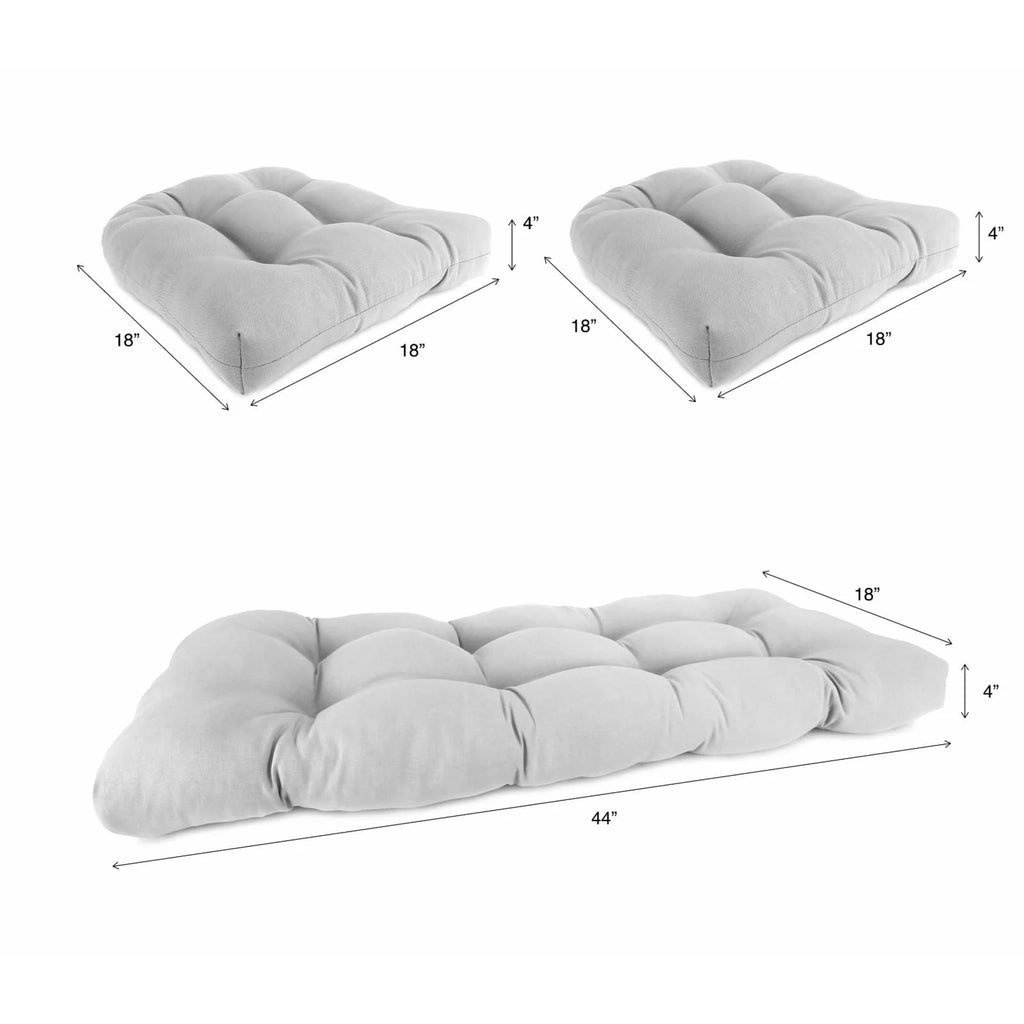 3-Piece Tufted Outdoor Cushion Set with Bench Cushion and 2 Seat Cushions A591