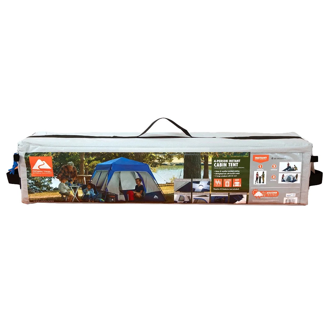 4-Person Instant Cabin Tent with LED Lighted Hub F4957