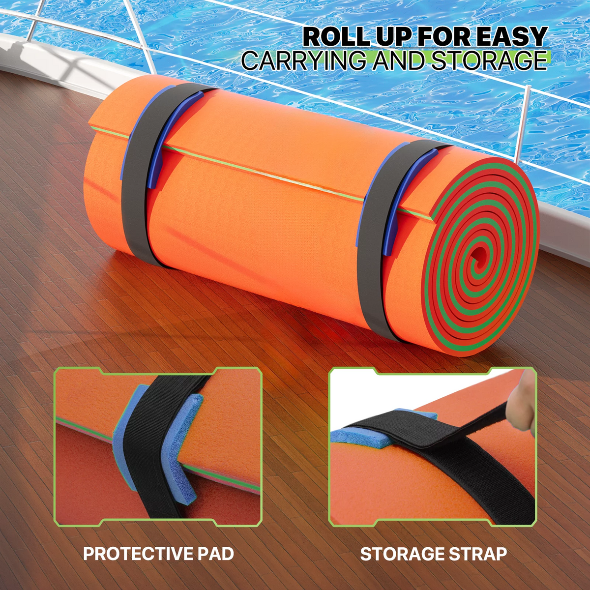 18' x 6' 3-Layer XPE Foam Water Floating Mat H853