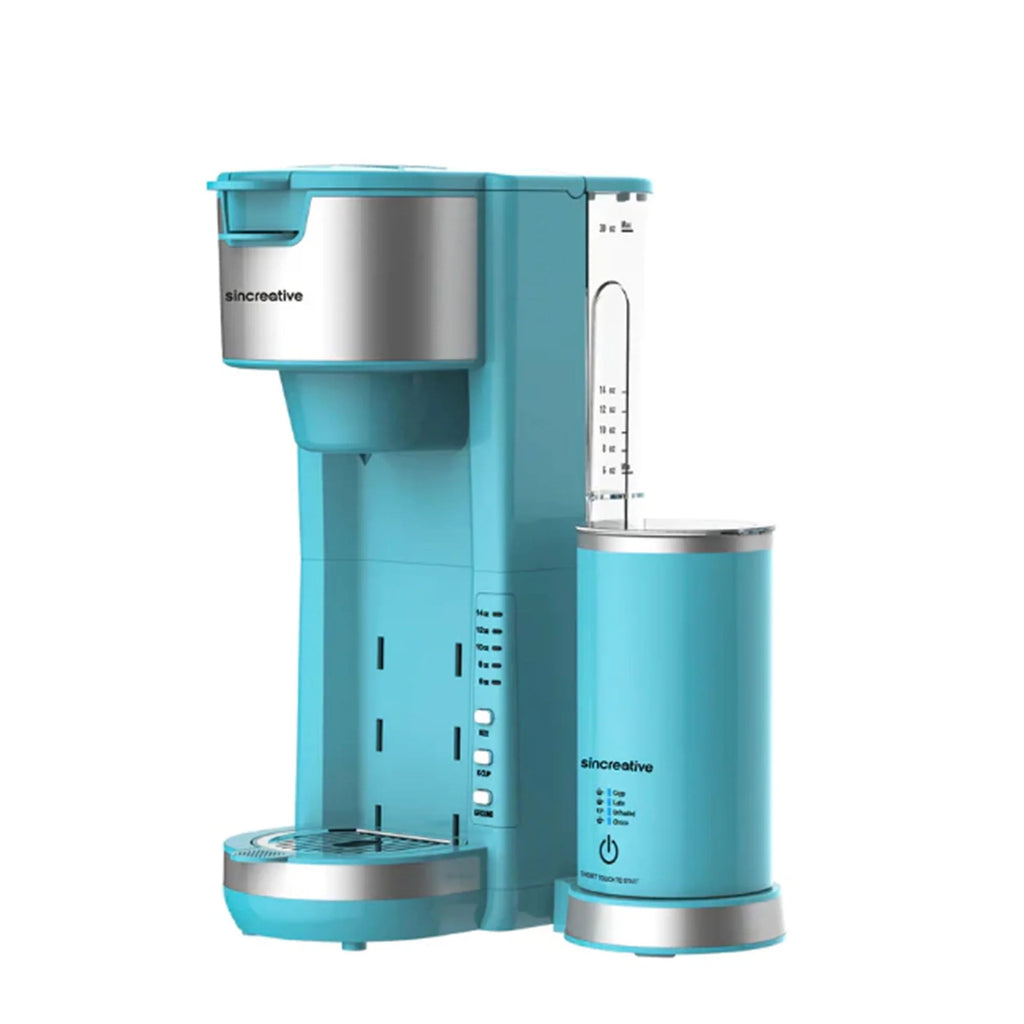 2 in 1 Single Serve Coffee Maker Machine with Milk Frother S3572