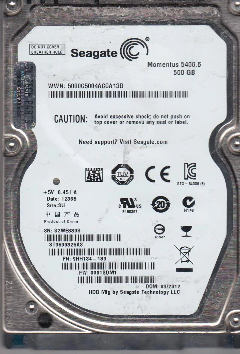 500GB SATA 2.5 Hard Drive B4000
