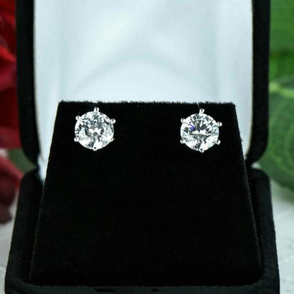 1 Carat Solitaire Round Moissanite Stud Earrings Screw Back Z363176