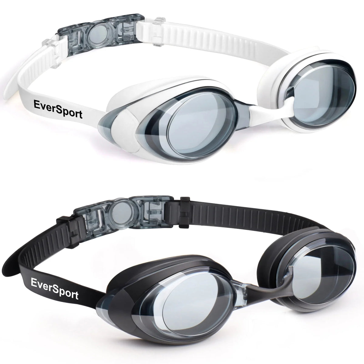 2pack Anti-Fog No Leak Swim Goggles with 3 Nose Pieces R982