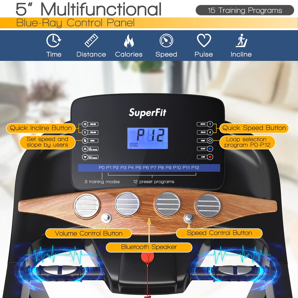 3.75HP Electric Folding Treadmill with Auto Incline V65171
