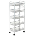 5 Tier Mesh Rolling Utility Cart Grey A242579