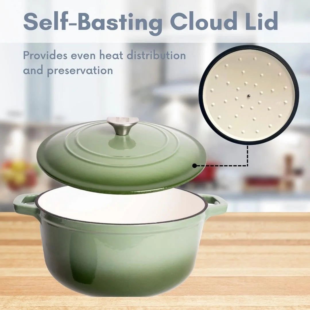 6 Qt. Enameled Cast Iron Dutch Oven Pot Y92713