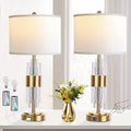 25.5" Gold Metal Touch Control Table Lamp with USB Ports T846