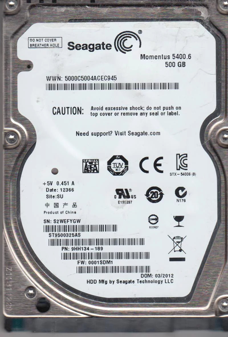 500GB SATA 2.5 Hard Drive B4000