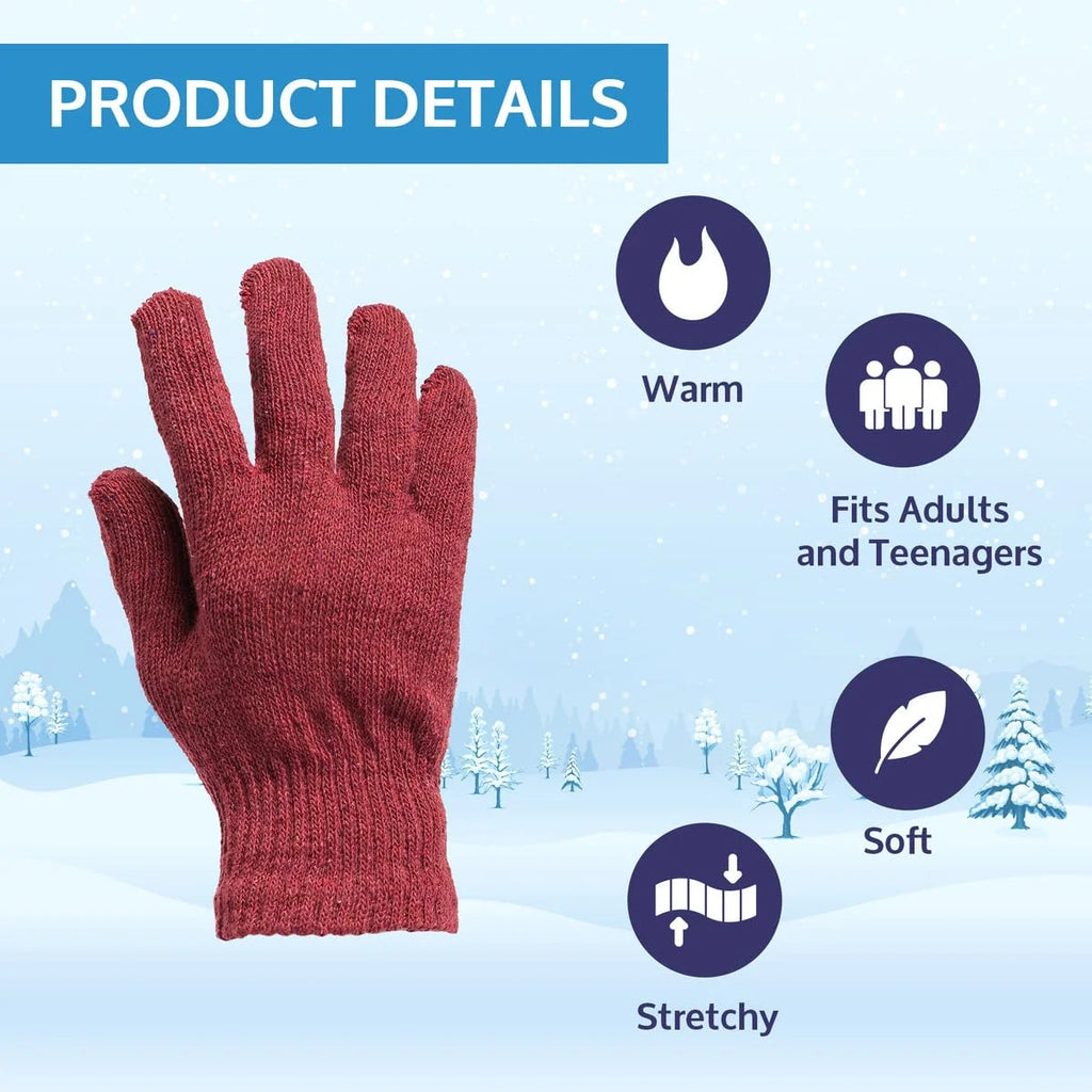48 Pack Winter Thermal Beanies Skull Caps Thermal Gloves Q741