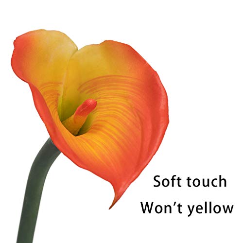 5 Pcs 25.6'' Yellow Latex Artificial Calla Lily Bouquet B92542