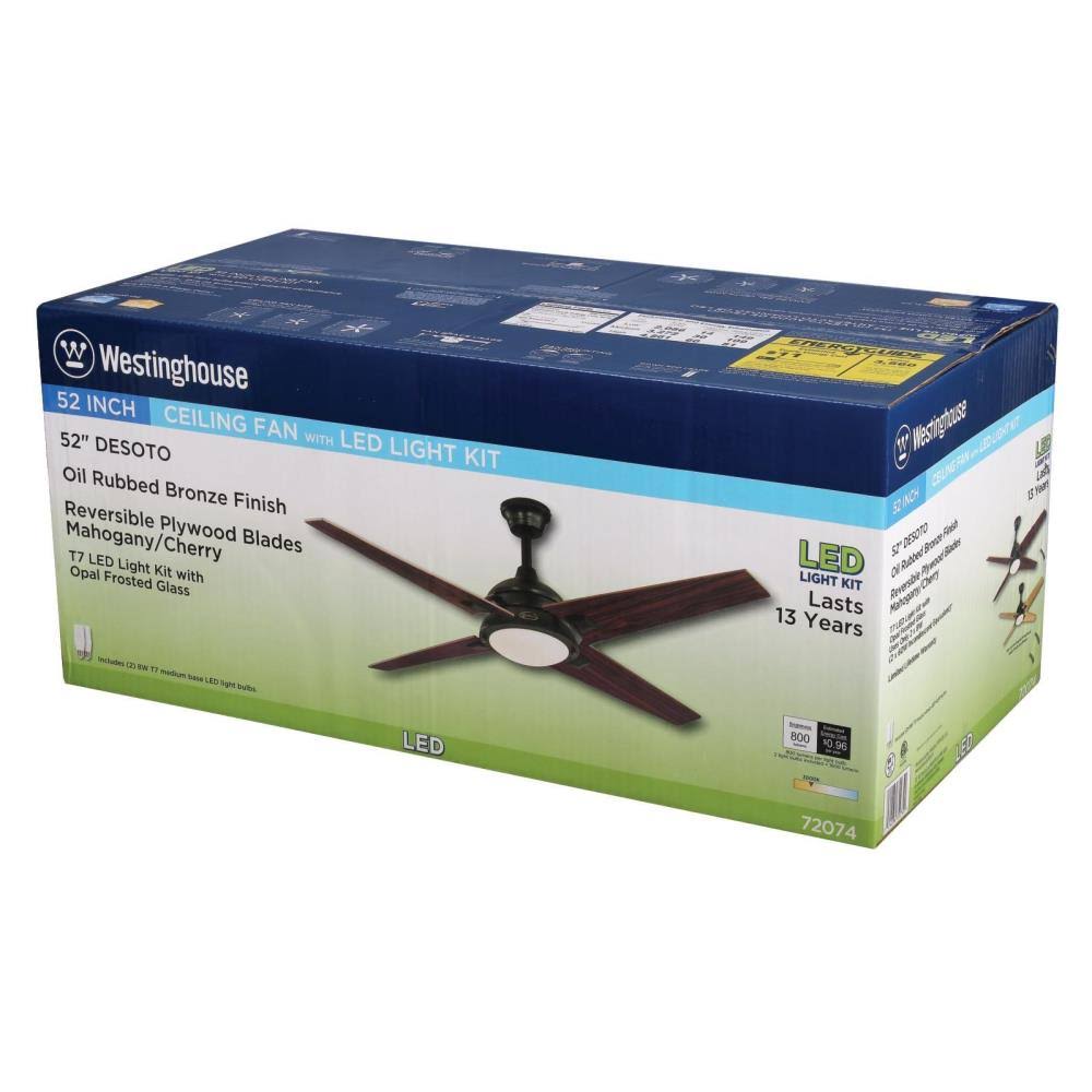 52 inch Oil Rubbed Bronze Ceiling Fan with Light Kit A5671