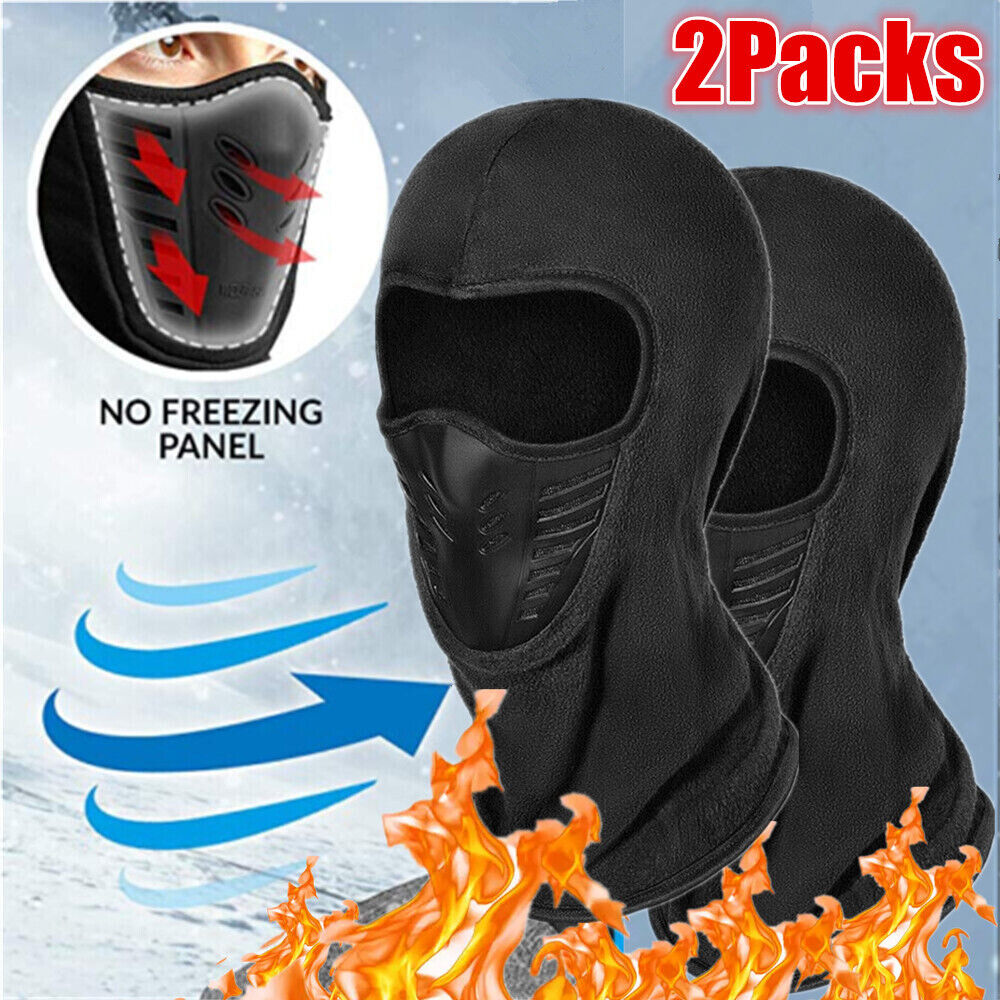 2x Men’s Cold Weather Balaclava Face Mask Winter Windproof Fleece Ski Mask E14704
