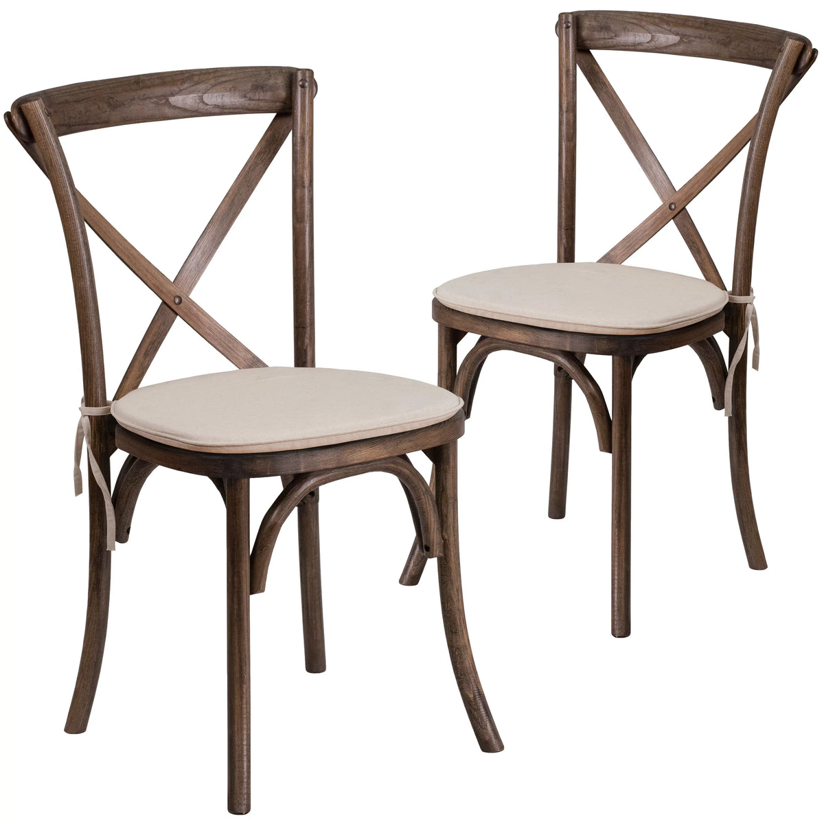 2 Pk. Cross Back Chair with Cushion M6321