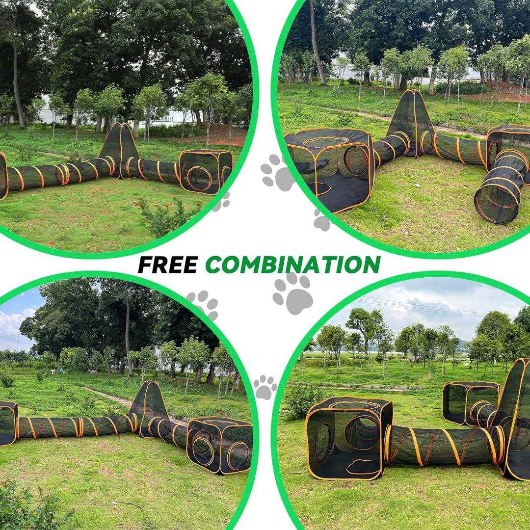 6-in-1 Portable Playpen Enclosures with Tunnel D428