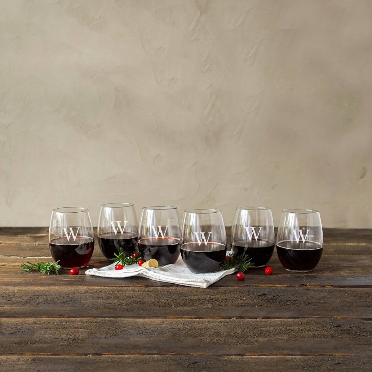 21-ounce Stemless Wine Glasses Set of 6 Clear D236