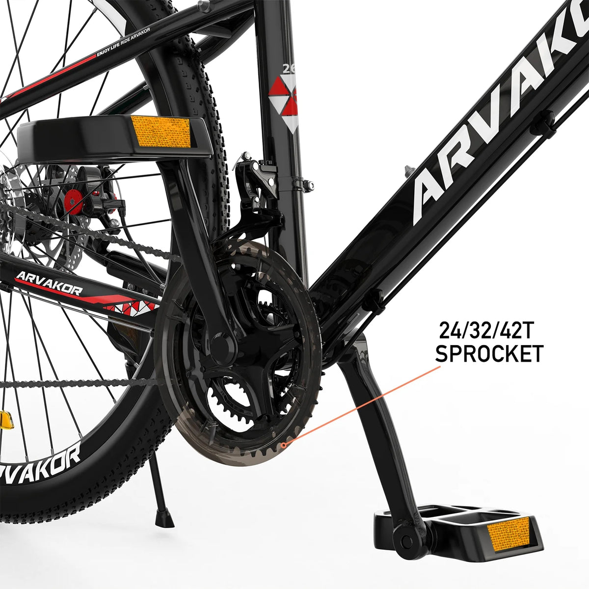 26'' Mountain Bike with Dual Disc Brakes, 21 Speed, Aluminium Alloy Frame, Black X652