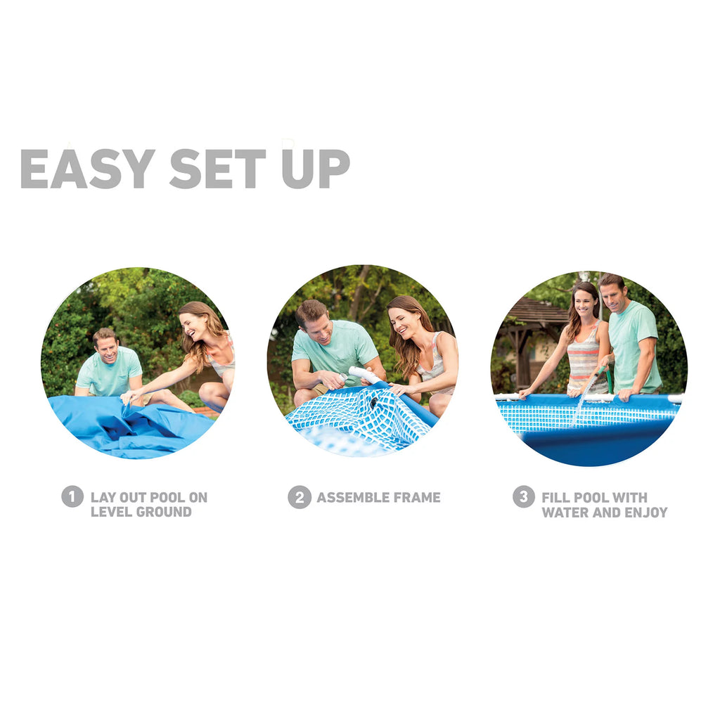 18ft x 48in Metal Frame Swimming Pool Set with Pump O34212