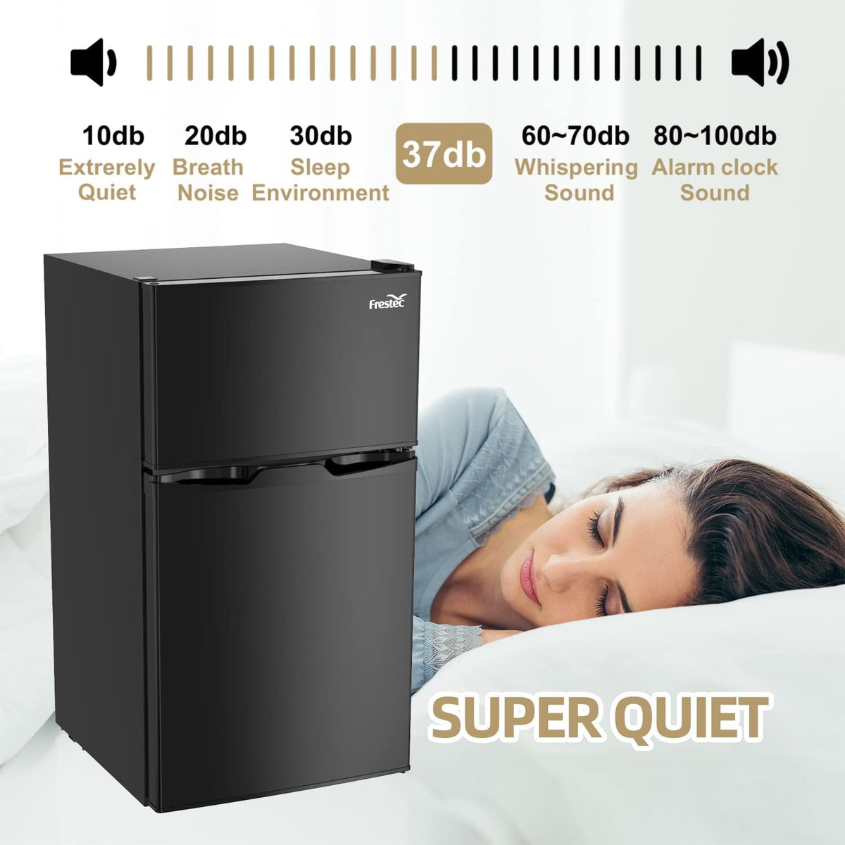 3.2 Cu.Ft Compact Refrigerator with Freezer, Black U888772