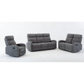 3-Piece Reclining Chenille Fabric Sofa Set Light Gray Z35727