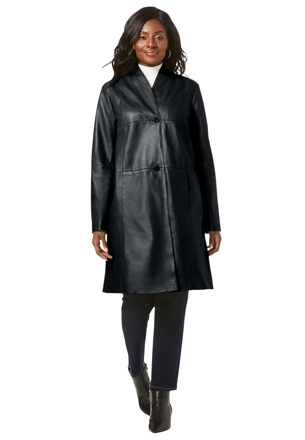 Leather Swing Coat Jacket L9520