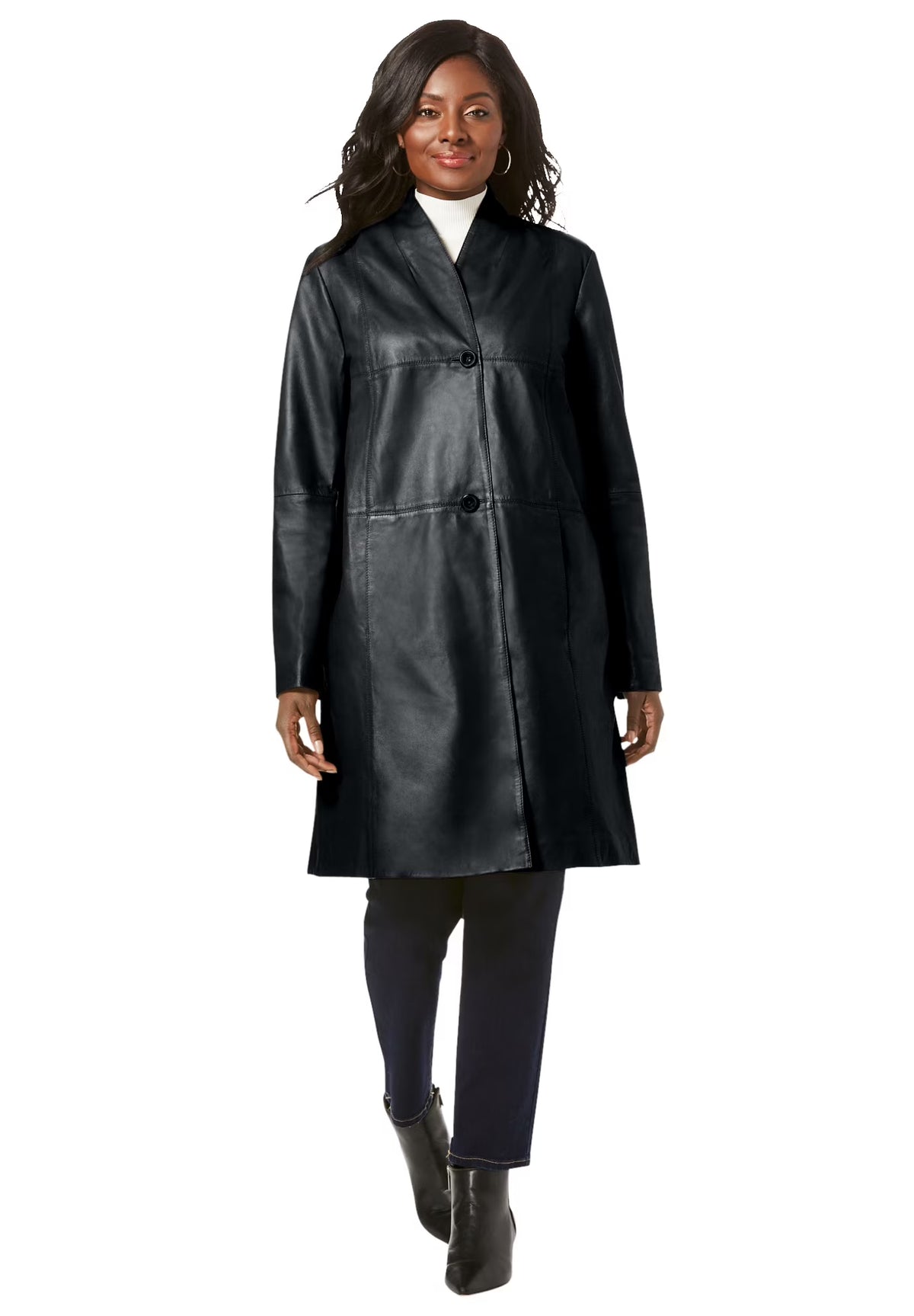 Leather Swing Coat Jacket L9520