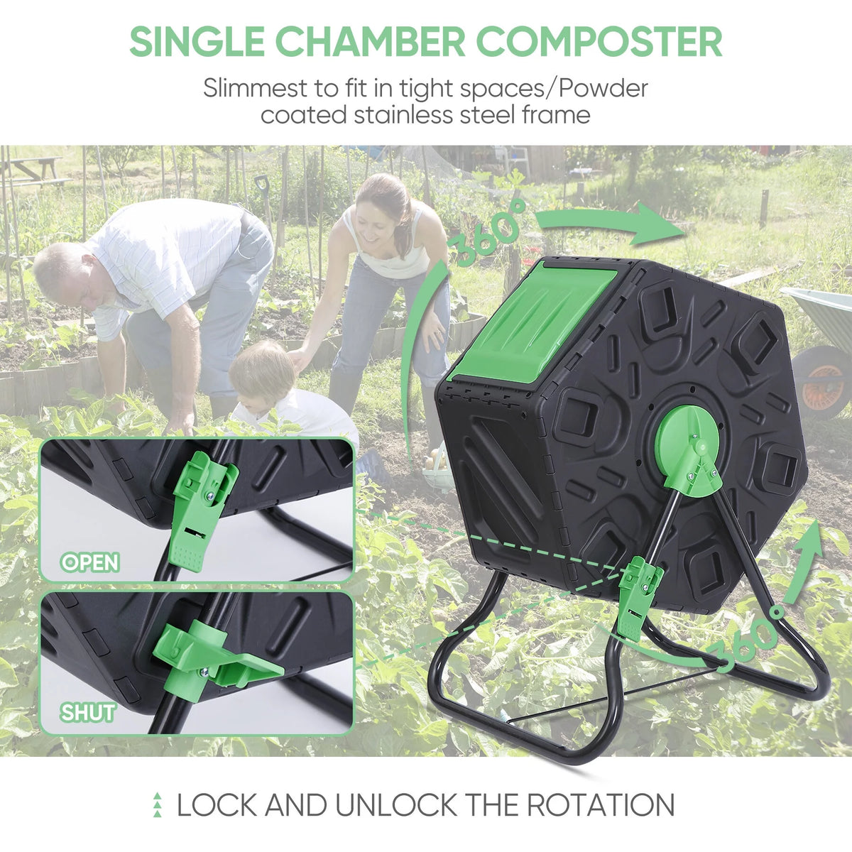 18.5Gal Single Chamber Composter Bin U806