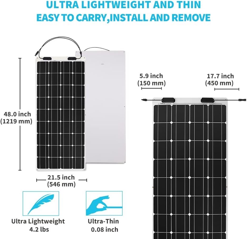 100 Watt 12 Volt Monocrystalline Flexible Solar Panel Y781