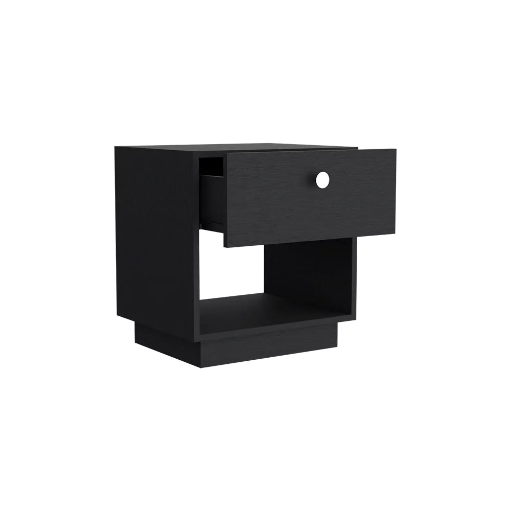 2 Piece Bedroom Set Armoire and Nightstand Black Wengue Finish R107