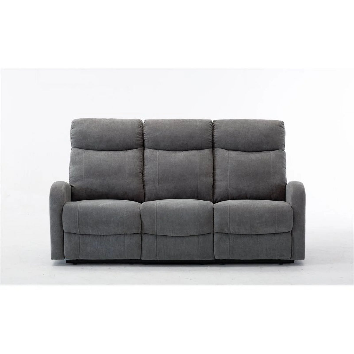 3-Piece Reclining Chenille Fabric Sofa Set Light Gray Z35727