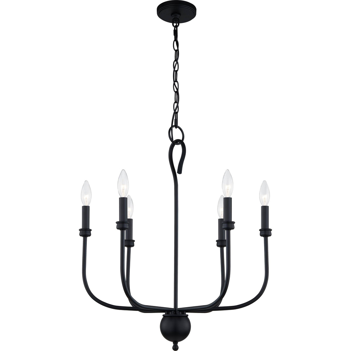 6-Light Matte Black Chandelier C265692