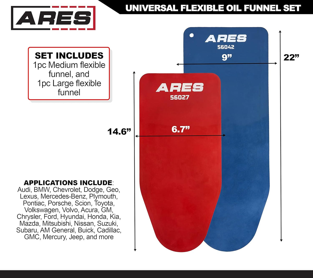 2-Piece Large and Medium Universal Flexible Oil Funnel Set S9583