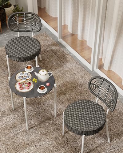3 Piece Rattan Patio Dining Set with Round Table X616