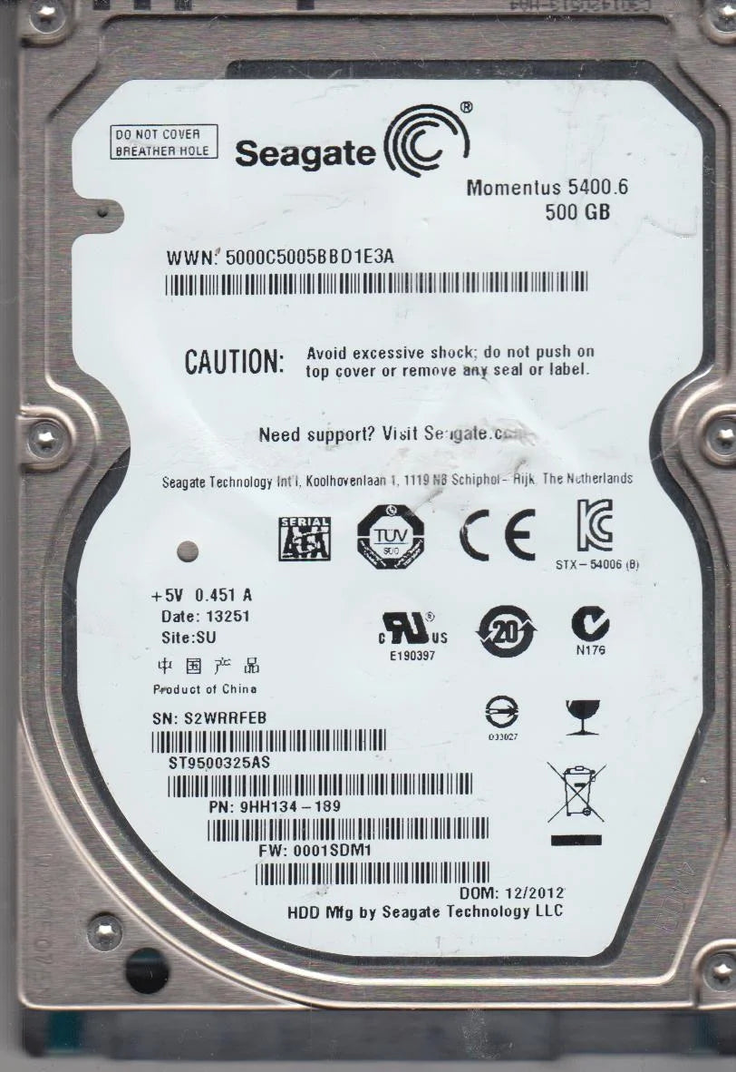 500GB SATA 2.5 Hard Drive B4000