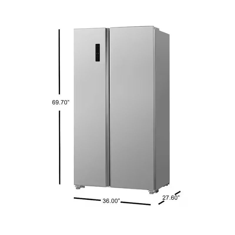 36 in. 18.8 cu. ft. Side by Side Refrigerator in Brushed Steel C602190
