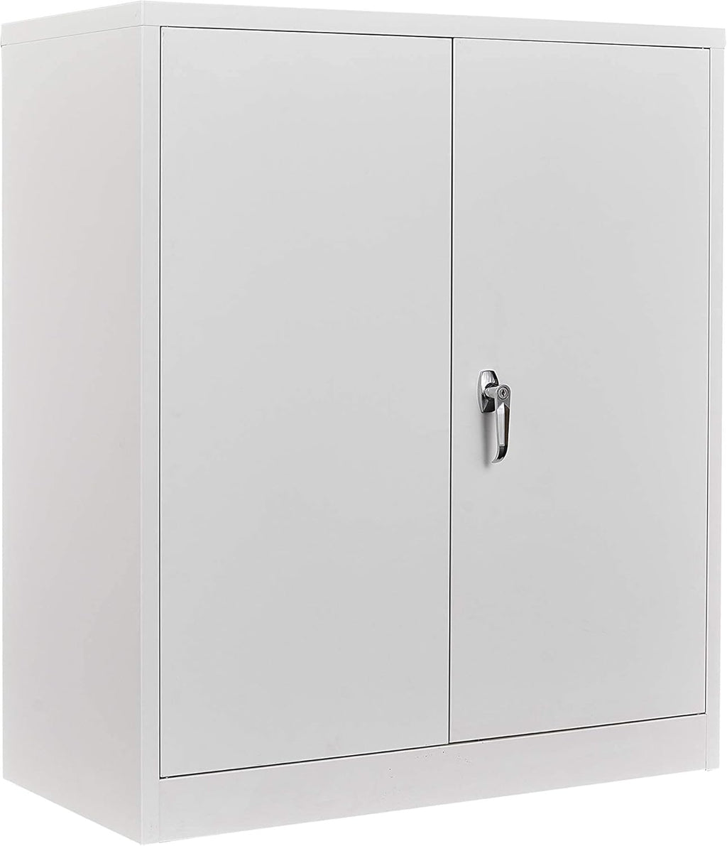42” Tall Steel Storage Cabinet with Locking Door and 2 Adjustable Shelves M9892