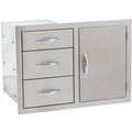33-Inch Stainless Steel Flush Mount Access Door & Triple Drawer Combo Y226051
