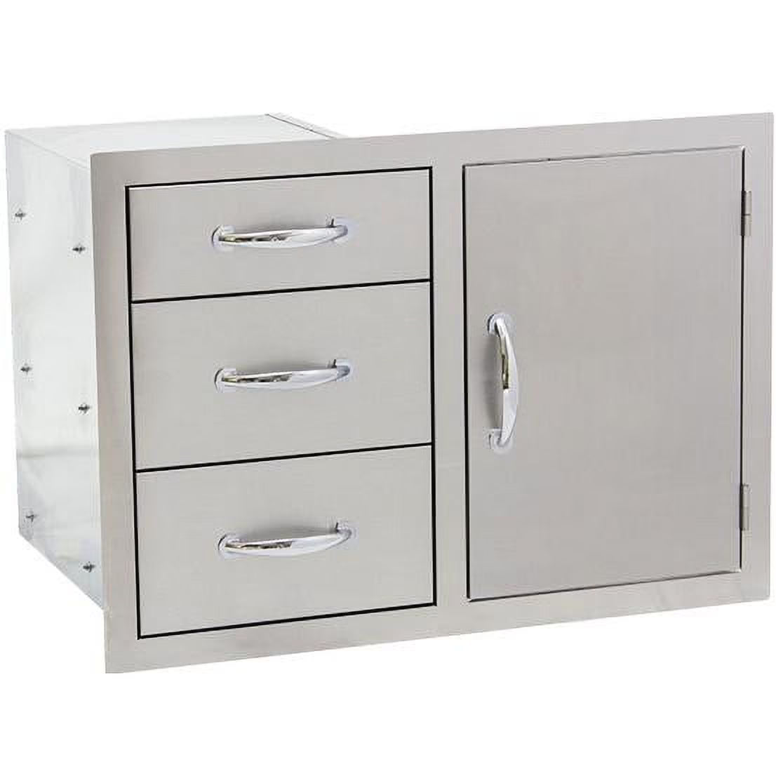 33-Inch Stainless Steel Flush Mount Access Door & Triple Drawer Combo Y226051