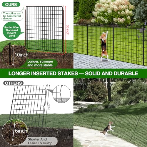 10 Panels 33 in x 24 ft Rustproof Metal Garden Fence X844