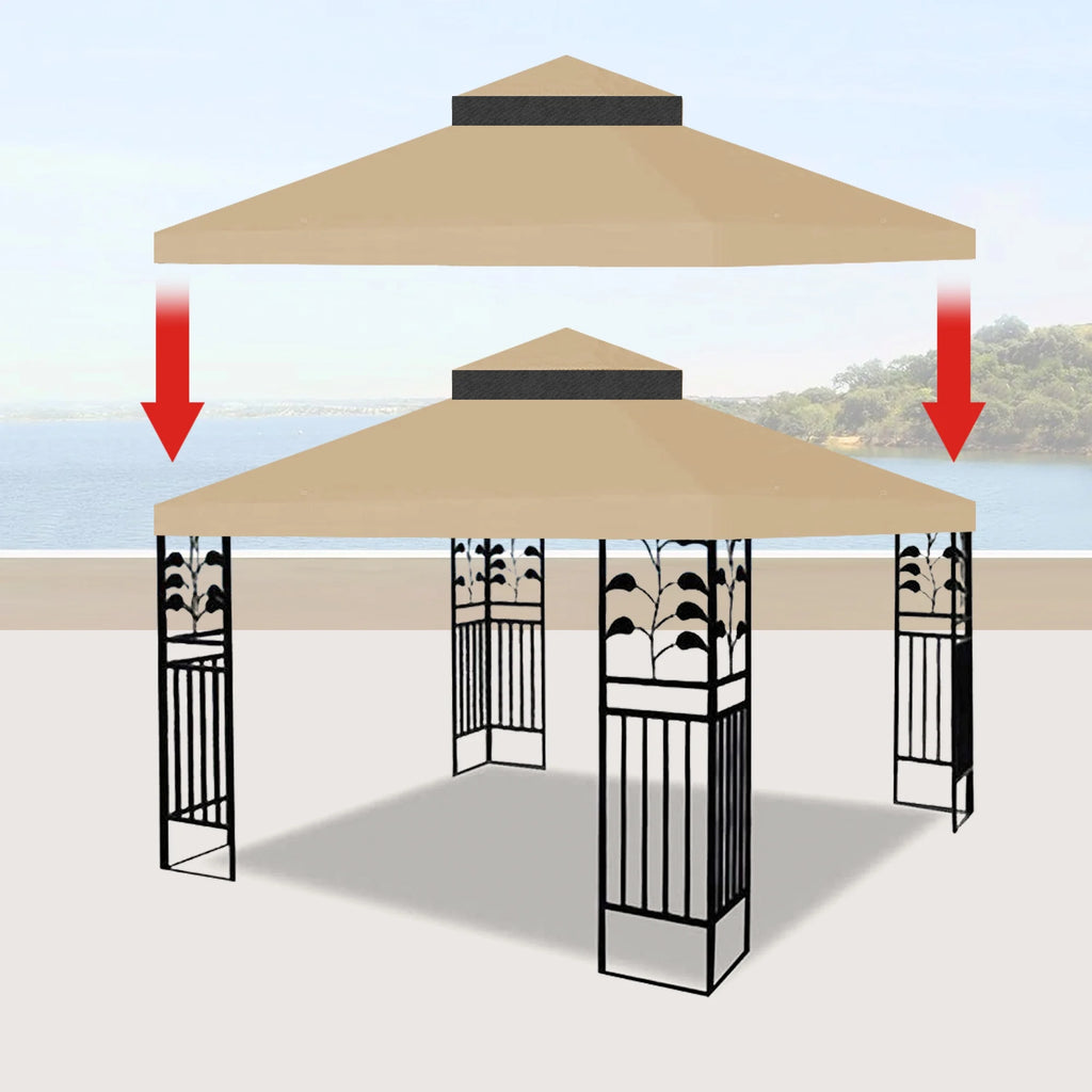 10x10 Ft Double Tiered Gazebo Cover D68441