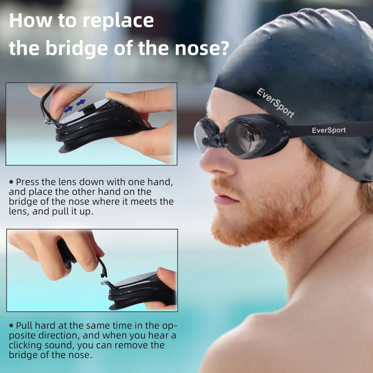 2pack Anti-Fog No Leak Swim Goggles with 3 Nose Pieces R982