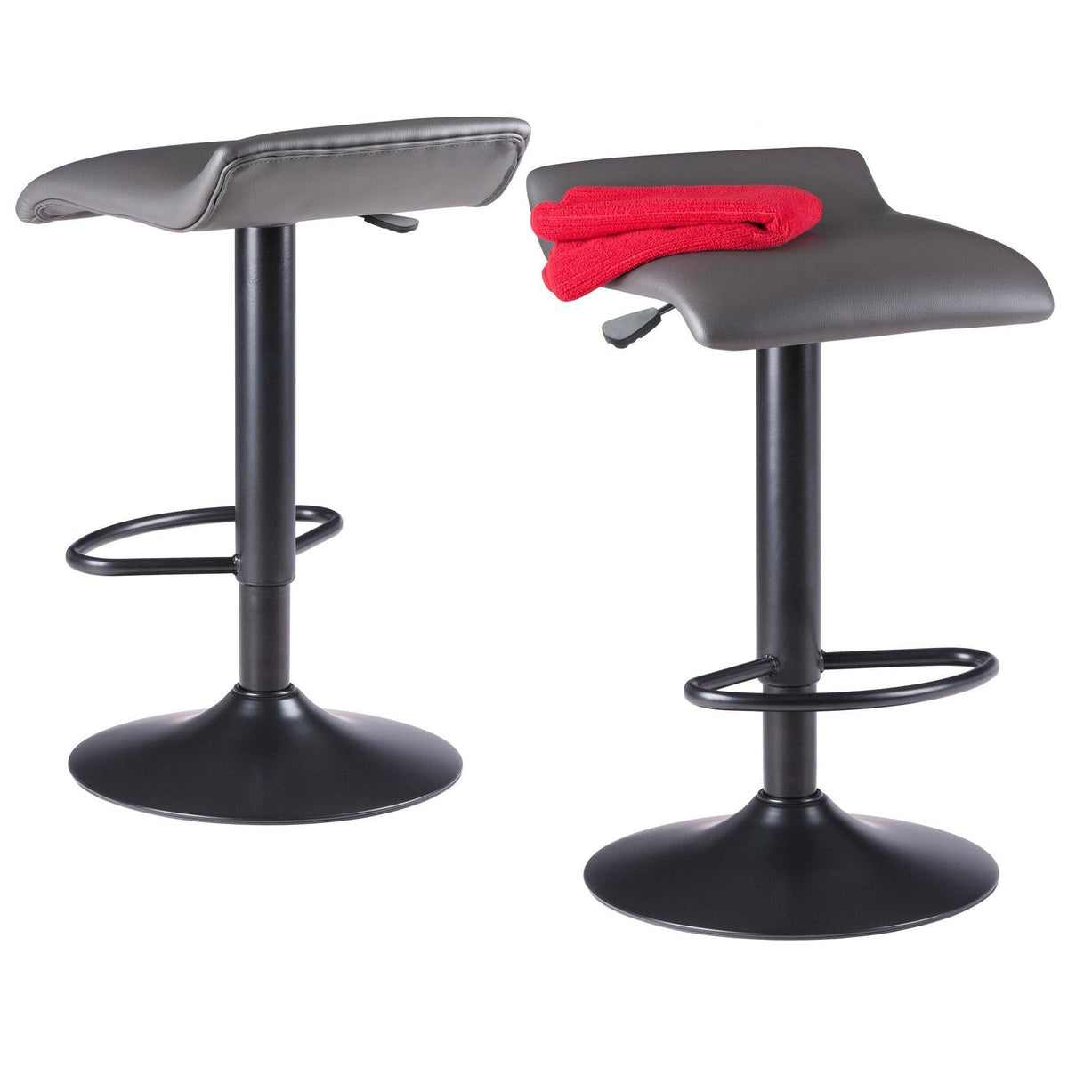 2 Piece Set Adjustable Stool - Black/Gray M5559