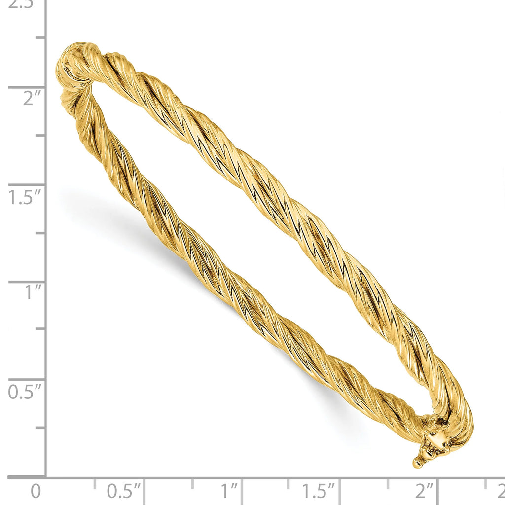 14K Polished Twisted Hinged Bangle L26375