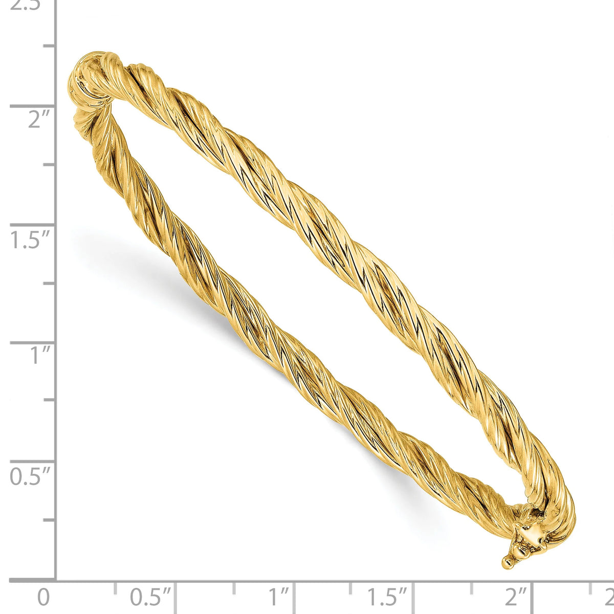 14K Polished Twisted Hinged Bangle L26375