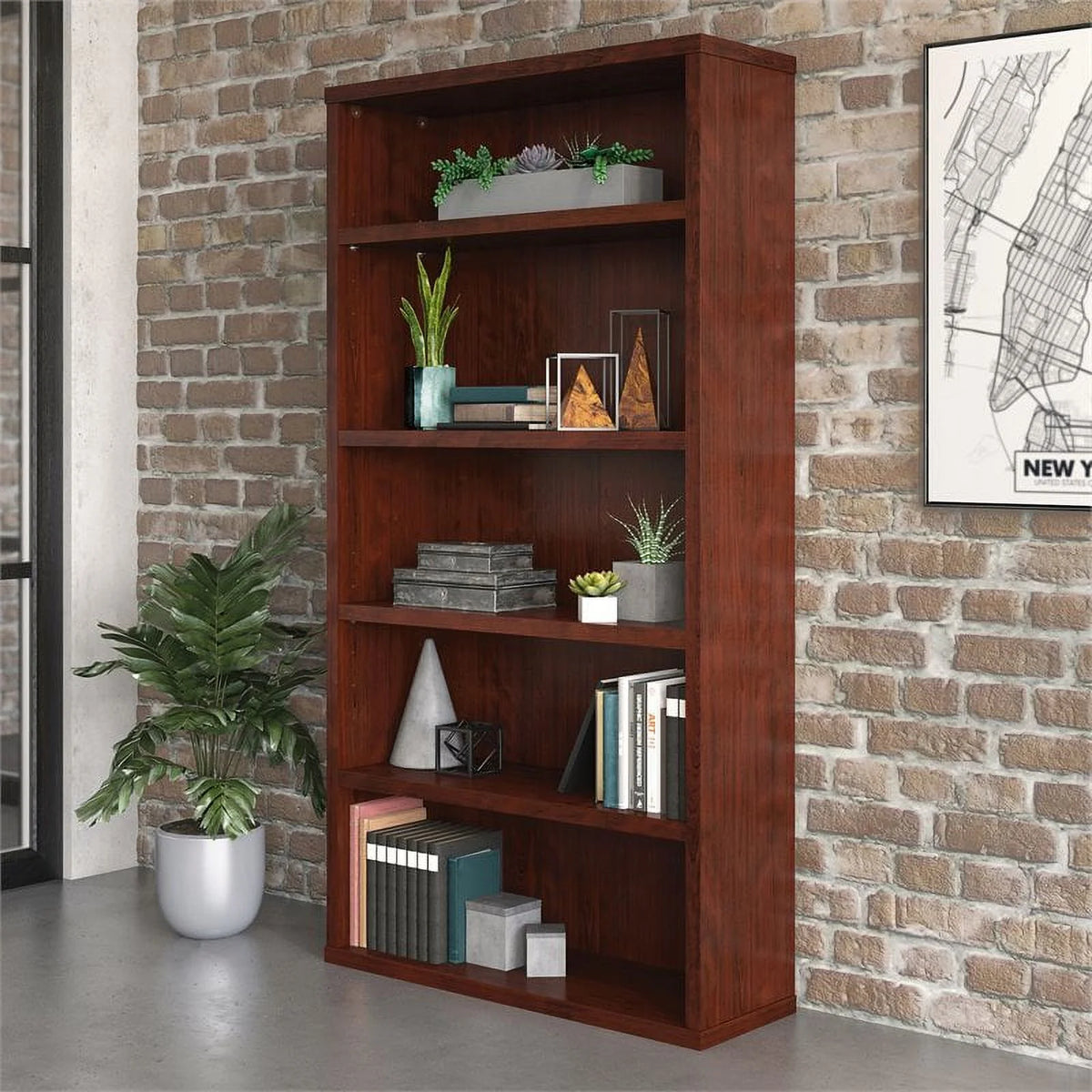 5-Shelf Engineered Wood Bookcase V18300