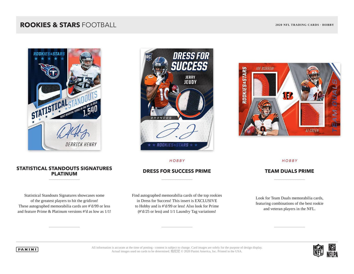 2020 Panini Football Trading Card Hobby Pack T27462