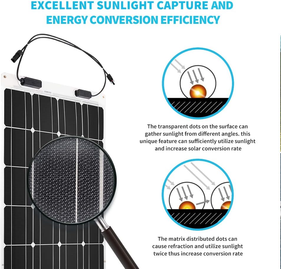 100 Watt 12 Volt Monocrystalline Flexible Solar Panel Y781