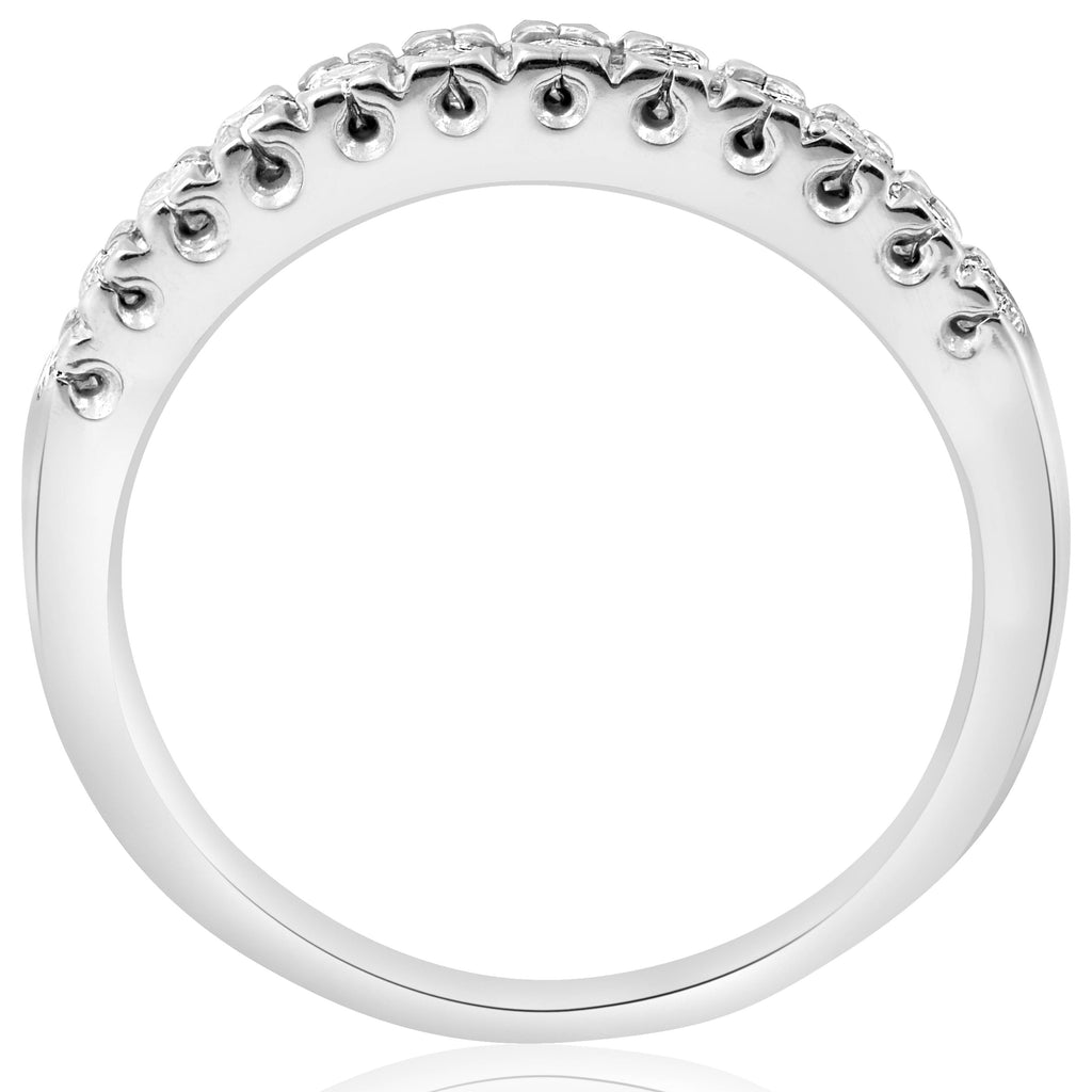 14K White Gold Pave Diamond Wedding Ring P9226