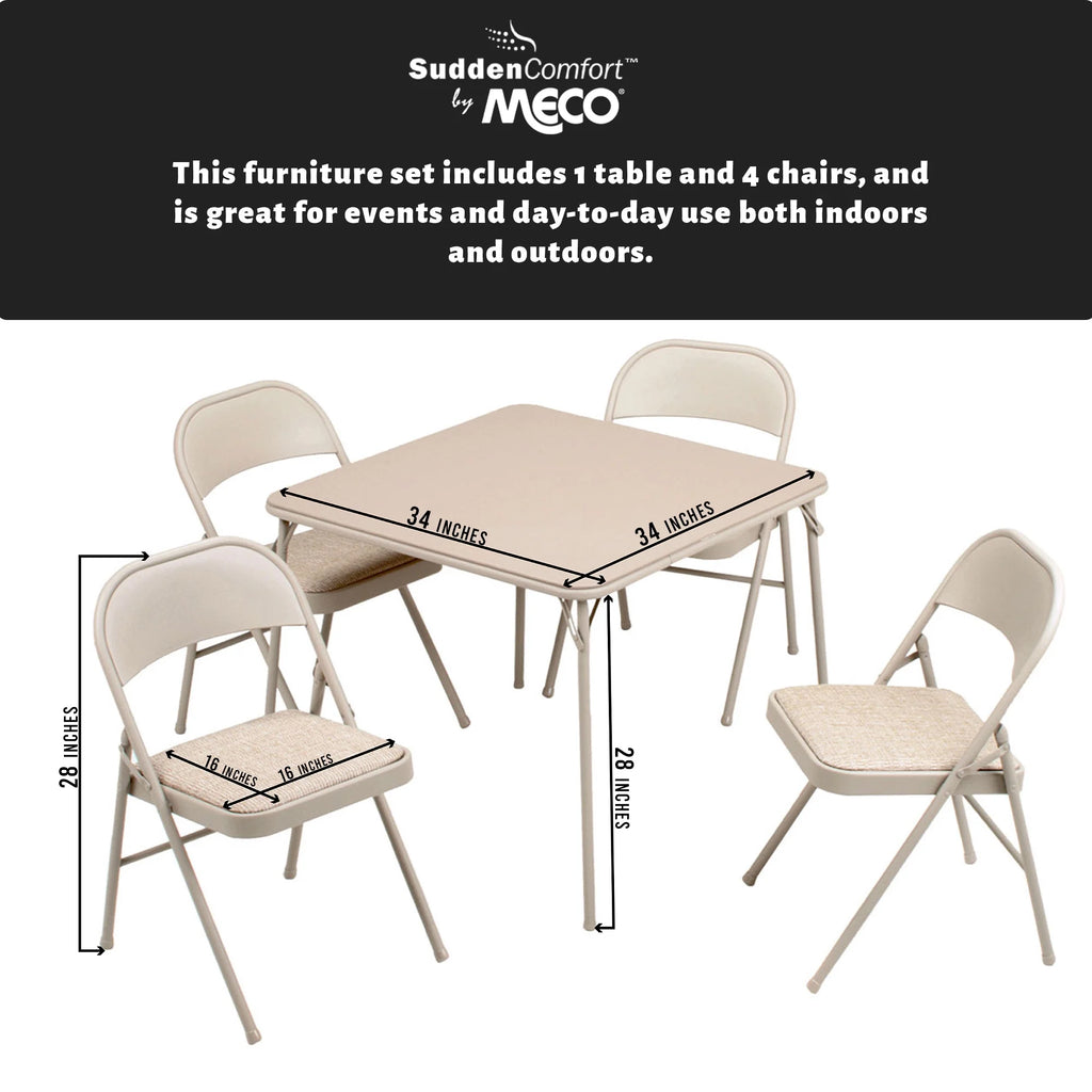 5 Piece Folding Card Table and Chairs Set S696